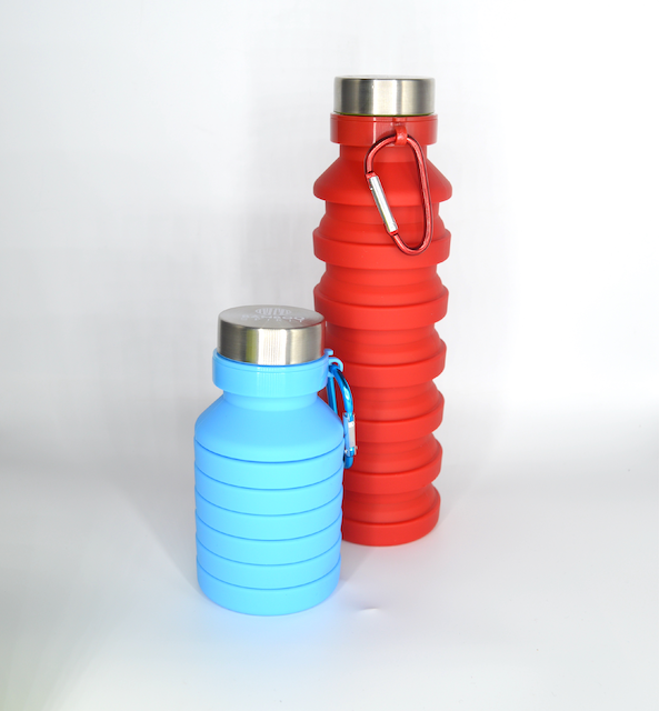 Gourde pliable en silicone - 3 couleurs  Bouteille d'eau pliable, Gourde,  Bouteille plastique